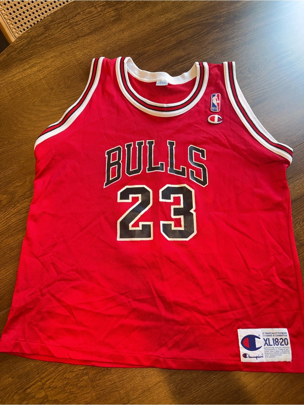 Champion Red Vintage Michael Jordan Chicago Bulls #23 Jersey Youth XL 18-20